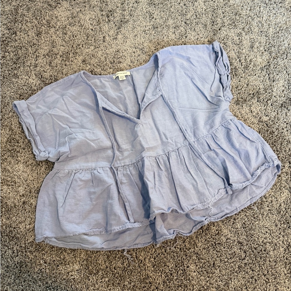 American Eagle purple peplum top